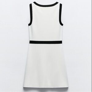 CONTRASTING PIPING KNIT MINI DRESS